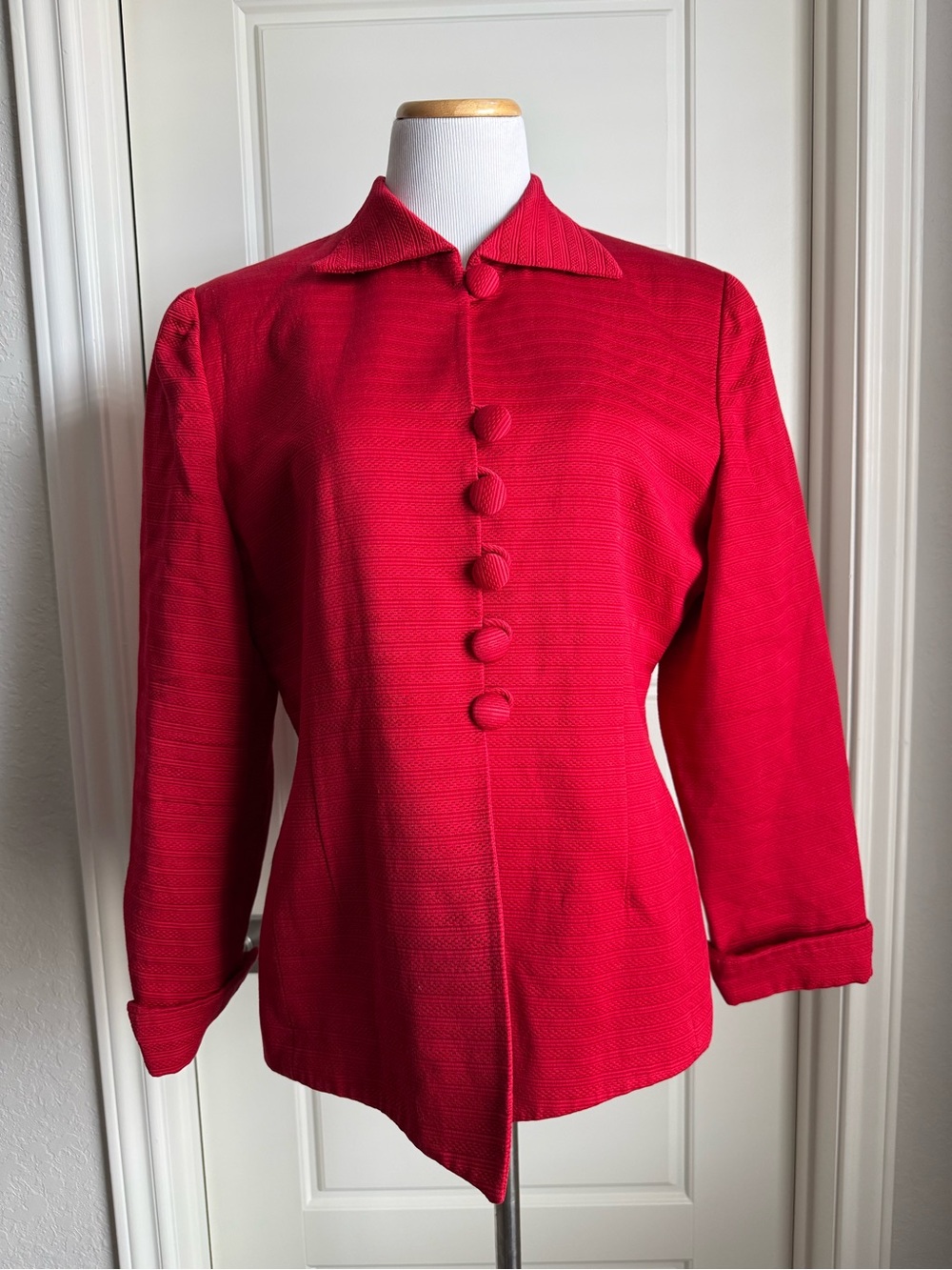 Vintage Christian Dior Red Textured Blazer